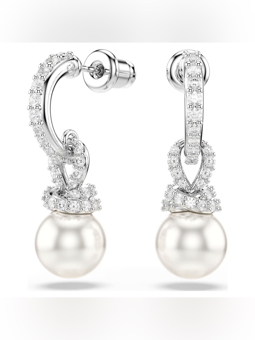 Swarovski Crystal Pearl Drop Earrings NIB Retail:$139